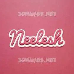 neelesh in Red Scribble style - 3D name wallpaper