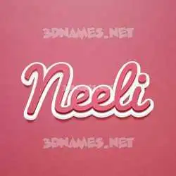 neeli in Red Scribble style - 3D name wallpaper