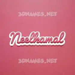 neelkamal in Red Scribble style - 3D name wallpaper