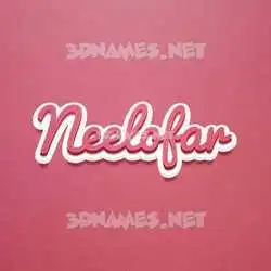 neelofar in Red Scribble style - 3D name wallpaper