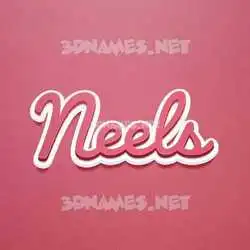 neels in Red Scribble style - 3D name wallpaper