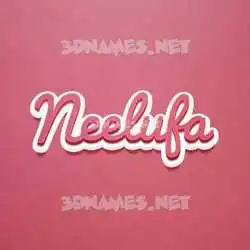 neelufa in Red Scribble style - 3D name wallpaper