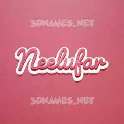 neelufar in Red Scribble style - 3D name wallpaper