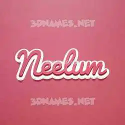 neelum in Red Scribble style - 3D name wallpaper