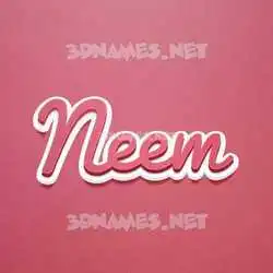neem in Red Scribble style - 3D name wallpaper