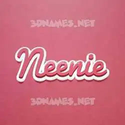 neenie in Red Scribble style - 3D name wallpaper