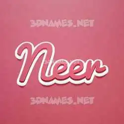 neer in Red Scribble style - 3D name wallpaper