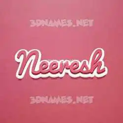 neeresh in Red Scribble style - 3D name wallpaper
