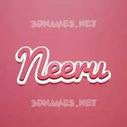 neeru in Red Scribble style - 3D name wallpaper