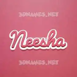 neesha in Red Scribble style - 3D name wallpaper