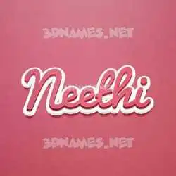 neethi in Red Scribble style - 3D name wallpaper
