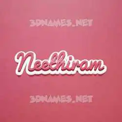 neethiram in Red Scribble style - 3D name wallpaper