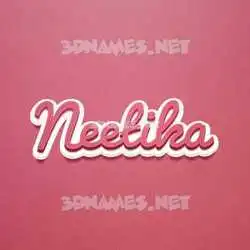 neetika in Red Scribble style - 3D name wallpaper
