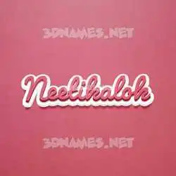 neetikalok in Red Scribble style - 3D name wallpaper