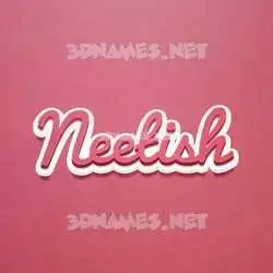 neetish in Red Scribble style - 3D name wallpaper
