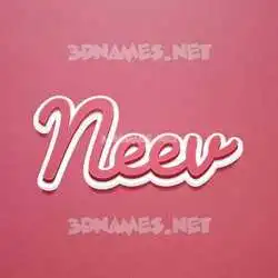 neev in Red Scribble style - 3D name wallpaper