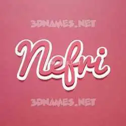 nefri in Red Scribble style - 3D name wallpaper