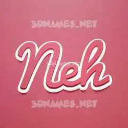 neh in Red Scribble style - 3D name wallpaper