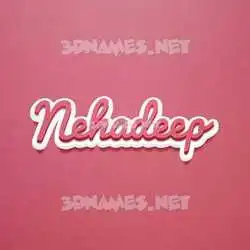 nehadeep in Red Scribble style - 3D name wallpaper