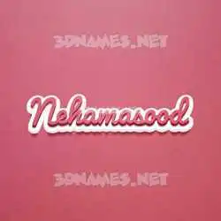 nehamasood in Red Scribble style - 3D name wallpaper