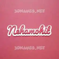 nehamohit in Red Scribble style - 3D name wallpaper