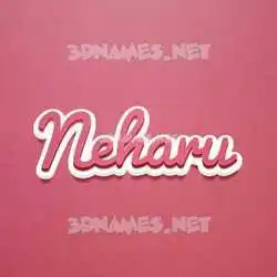 neharu in Red Scribble style - 3D name wallpaper