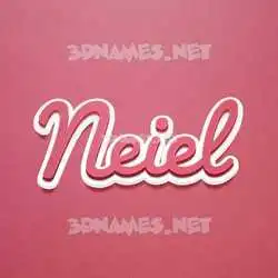 neiel in Red Scribble style - 3D name wallpaper