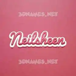 neilsheen in Red Scribble style - 3D name wallpaper