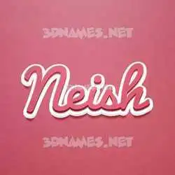 neish in Red Scribble style - 3D name wallpaper