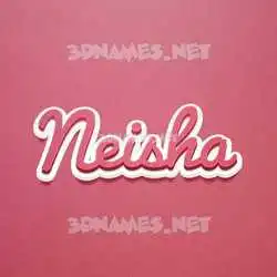 neisha in Red Scribble style - 3D name wallpaper