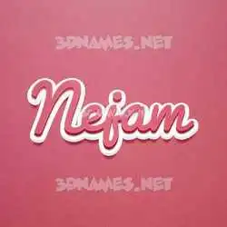 nejam in Red Scribble style - 3D name wallpaper
