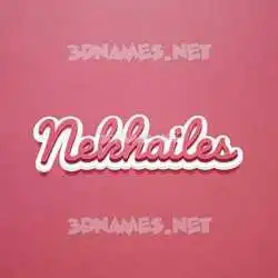 nekhailes in Red Scribble style - 3D name wallpaper