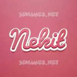 nekit in Red Scribble style - 3D name wallpaper