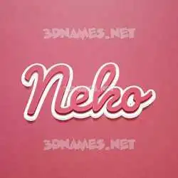 neko in Red Scribble style - 3D name wallpaper