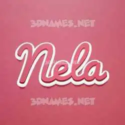 nela in Red Scribble style - 3D name wallpaper