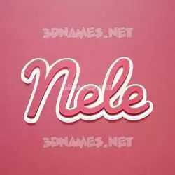 nele in Red Scribble style - 3D name wallpaper