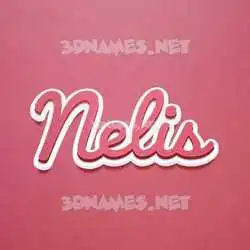 nelis in Red Scribble style - 3D name wallpaper