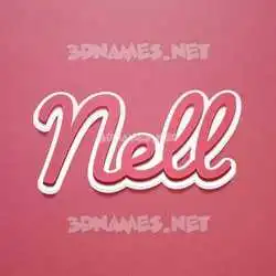 nell in Red Scribble style - 3D name wallpaper