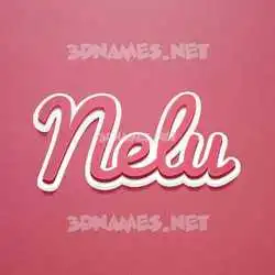 nelu in Red Scribble style - 3D name wallpaper