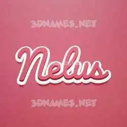 nelus in Red Scribble style - 3D name wallpaper