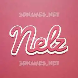 nelz in Red Scribble style - 3D name wallpaper