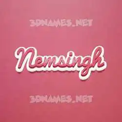 nemsingh in Red Scribble style - 3D name wallpaper