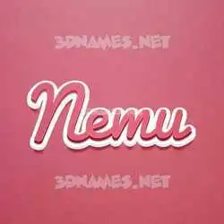 nemu in Red Scribble style - 3D name wallpaper