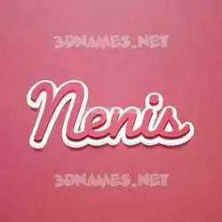 nenis in Red Scribble style - 3D name wallpaper