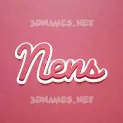 nens in Red Scribble style - 3D name wallpaper
