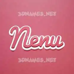 nenu in Red Scribble style - 3D name wallpaper