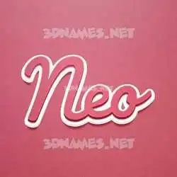 neo in Red Scribble style - 3D name wallpaper