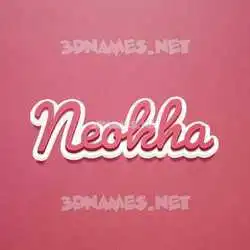 neokha in Red Scribble style - 3D name wallpaper