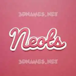 neots in Red Scribble style - 3D name wallpaper