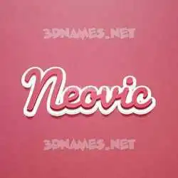 neovic in Red Scribble style - 3D name wallpaper